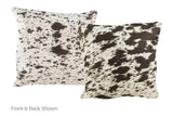 Salt and Pepper Black Cowhide Pillow 16x16 #A50692 by Hudson Hides