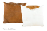 Brown and White Cowhide Pillow 16x16 #A50695 by Hudson Hides