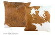 Brown and White Cowhide Pillow 16x16 #A50703 by Hudson Hides
