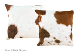 Tricolor Cowhide Pillow 16x16 #A50706 by Hudson Hides