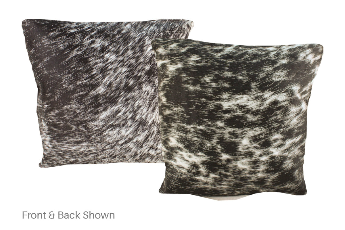 Salt and Pepper Black Cowhide Pillow #A50728