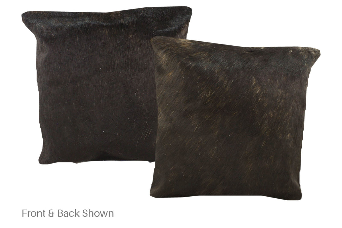 Solid Black Cowhide Pillow #A50730