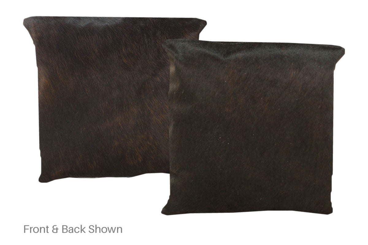 Solid Black Cowhide Pillow #A50731