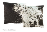 Salt and Pepper Black Cowhide Pillow 16x16 #A50742 by Hudson Hides