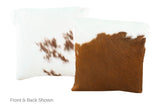 Brown and White Cowhide Pillow 16x16 #A50745 by Hudson Hides