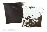 Black and White Cowhide Pillow 16x16 #A50747 by Hudson Hides