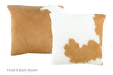 Beige and White Cowhide Pillow 16x16 #A50751 by Hudson Hides