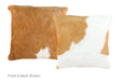 Beige and White Cowhide Pillow 16x16 #A50757 by Hudson Hides