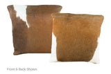 Brown and White Cowhide Pillow 16x16 #A50758 by Hudson Hides