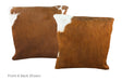 Brown and White Cowhide Pillow 16x16 #A50763 by Hudson Hides