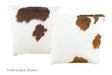 Brown and White Cowhide Pillow 16x16 #A50765 by Hudson Hides