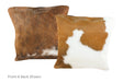 Brown and White Cowhide Pillow 16x16 #A50768 by Hudson Hides
