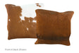 Brown and White Cowhide Pillow 16x16 #A50775 by Hudson Hides