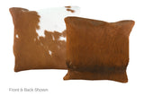 Brown and White Cowhide Pillow 16x16 #A50775 by Hudson Hides