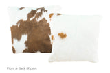 Brown and White Cowhide Pillow 16x16 #A50779 by Hudson Hides