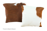 Brown and White Cowhide Pillow 16x16 #A50786 by Hudson Hides