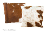 Brown and White Cowhide Pillow 16x16 #A50793 by Hudson Hides