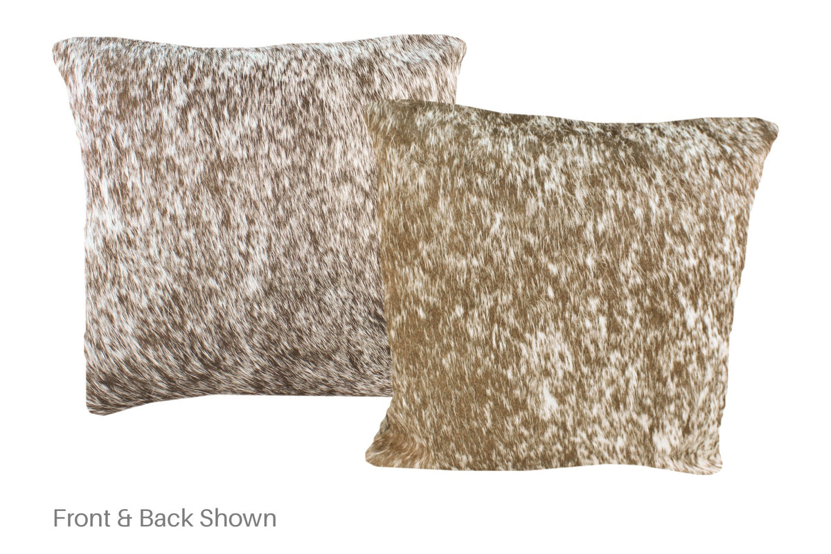 Salt and Pepper Brown Cowhide Pillow #A50796