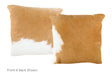 Brown and White Cowhide Pillow 16x16 #A50807 by Hudson Hides