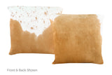 Beige and White Cowhide Pillow 16x16 #A50810 by Hudson Hides