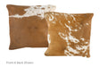 Brown and White Cowhide Pillow 16x16 #A50820 by Hudson Hides