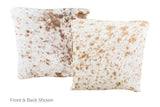 Salt and Pepper Brown Cowhide Pillow 16x16 #A50823 by Hudson Hides