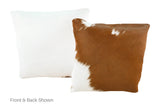 Brown and White Cowhide Pillow 16x16 #A50839 by Hudson Hides