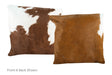 Brown and White Cowhide Pillow 16x16 #A50845 by Hudson Hides