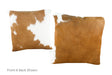 Brown and White Cowhide Pillow 16x16 #A50846 by Hudson Hides
