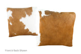 Brown and White Cowhide Pillow 16x16 #A50846 by Hudson Hides