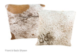 Salt and Pepper Brown Cowhide Pillow 16x16 #A50873 by Hudson Hides
