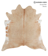 Beige X-Large Brazilian Cowhide Rug 7'1"H x 6'9"W #A5088 by Hudson Hides