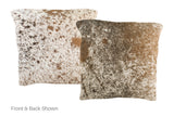 Salt and Pepper Brown Cowhide Pillow 16x16 #A50882 by Hudson Hides
