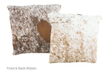 Salt and Pepper Brown Cowhide Pillow 16x16 #A50892 by Hudson Hides