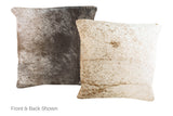 Salt and Pepper Brown Cowhide Pillow 16x16 #A50893 by Hudson Hides