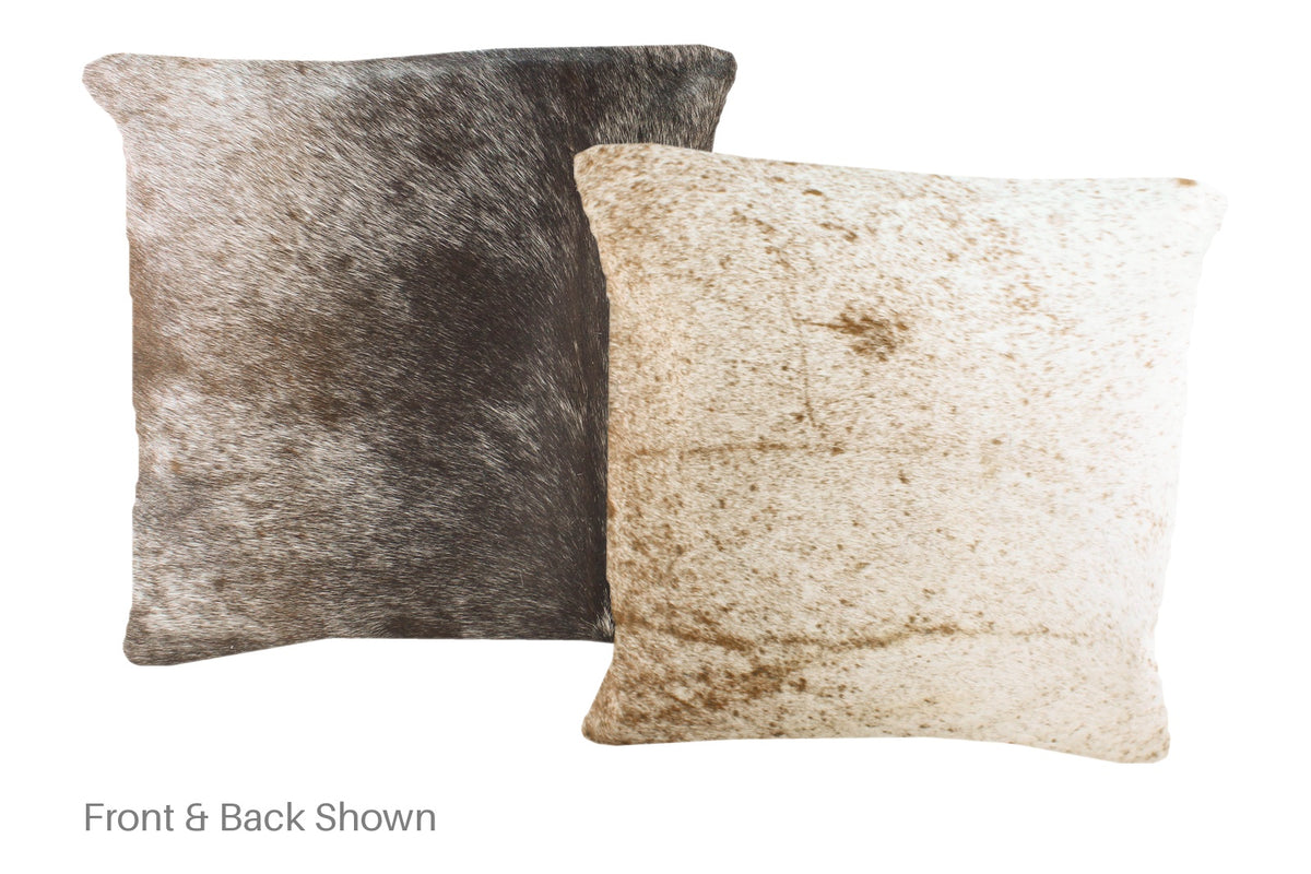 Salt and Pepper Brown Cowhide Pillow #A50893