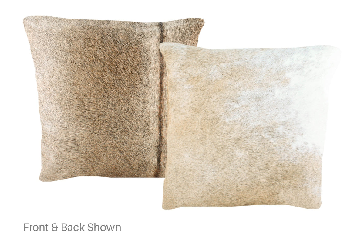 Grey with Beige Cowhide Pillow #A50897