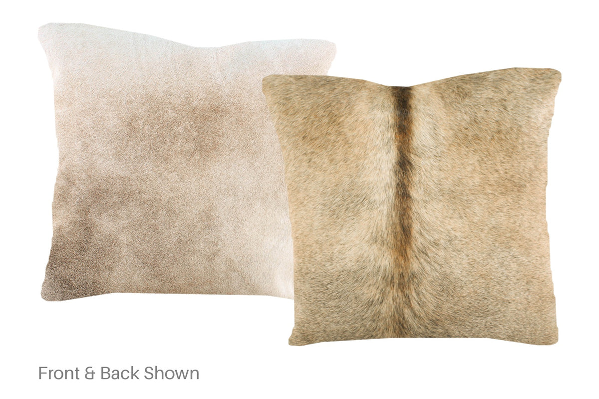 Grey with Beige Cowhide Pillow #A50903