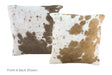Salt and Pepper Brown Cowhide Pillow 16x16 #A50911 by Hudson Hides