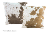 Salt and Pepper Brown Cowhide Pillow 16x16 #A50911 by Hudson Hides