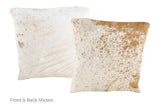 Salt and Pepper Brown Cowhide Pillow 16x16 #A50933 by Hudson Hides