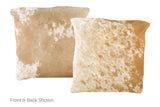 Beige and White Cowhide Pillow 16x16 #A50939 by Hudson Hides