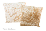 Salt and Pepper Brown Cowhide Pillow 16x16 #A50946 by Hudson Hides