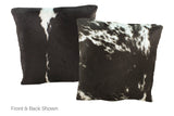 Black and White Cowhide Pillow 16x16 #A50979 by Hudson Hides