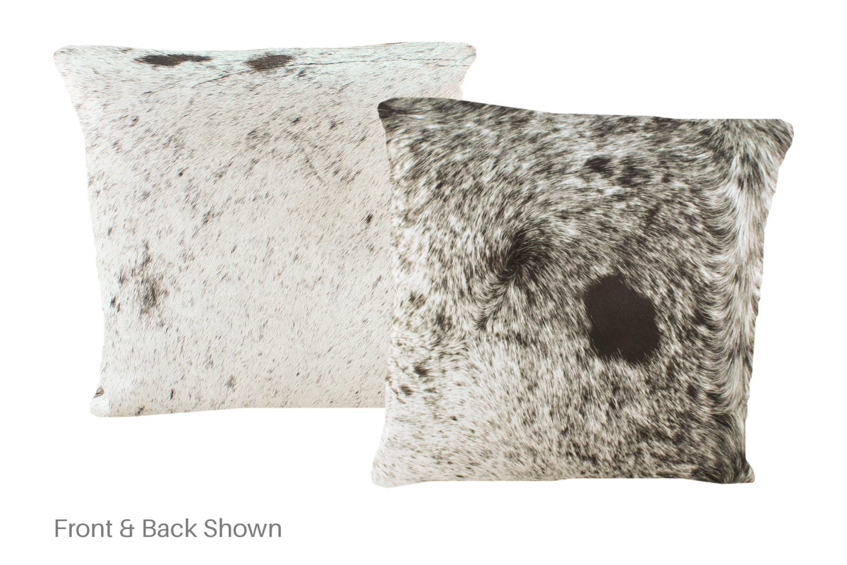 Salt and Pepper Black Cowhide Pillow #A51007
