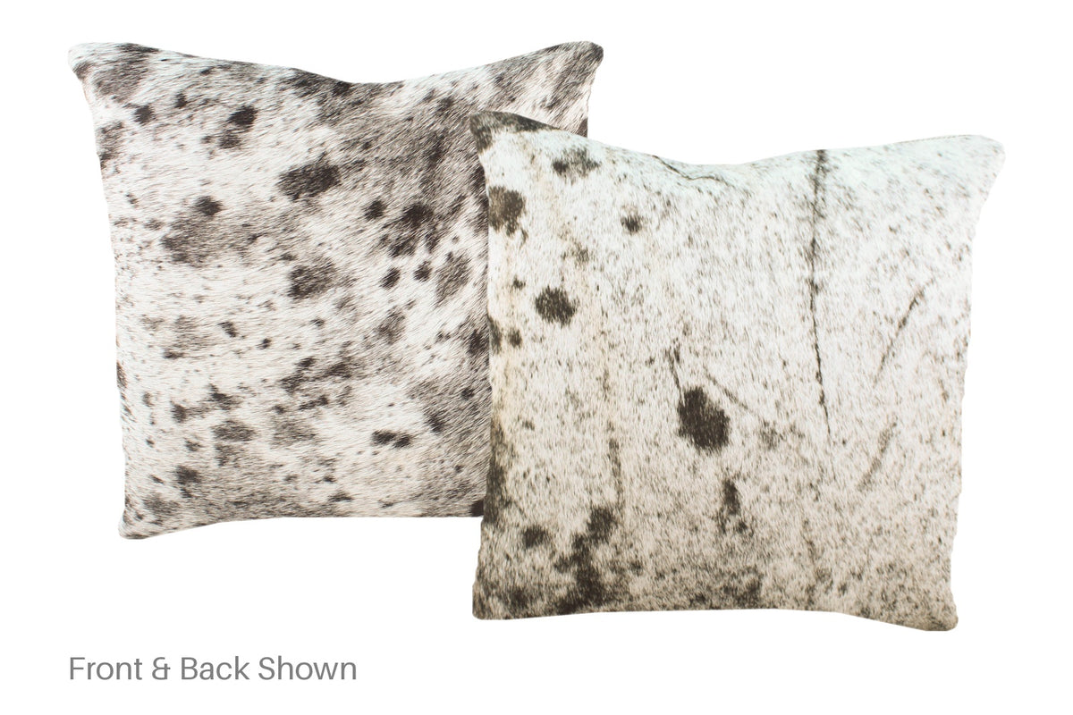 Salt and Pepper Black Cowhide Pillow #A51011