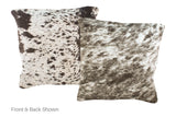 Salt and Pepper Black Cowhide Pillow 16x16 #A51012 by Hudson Hides