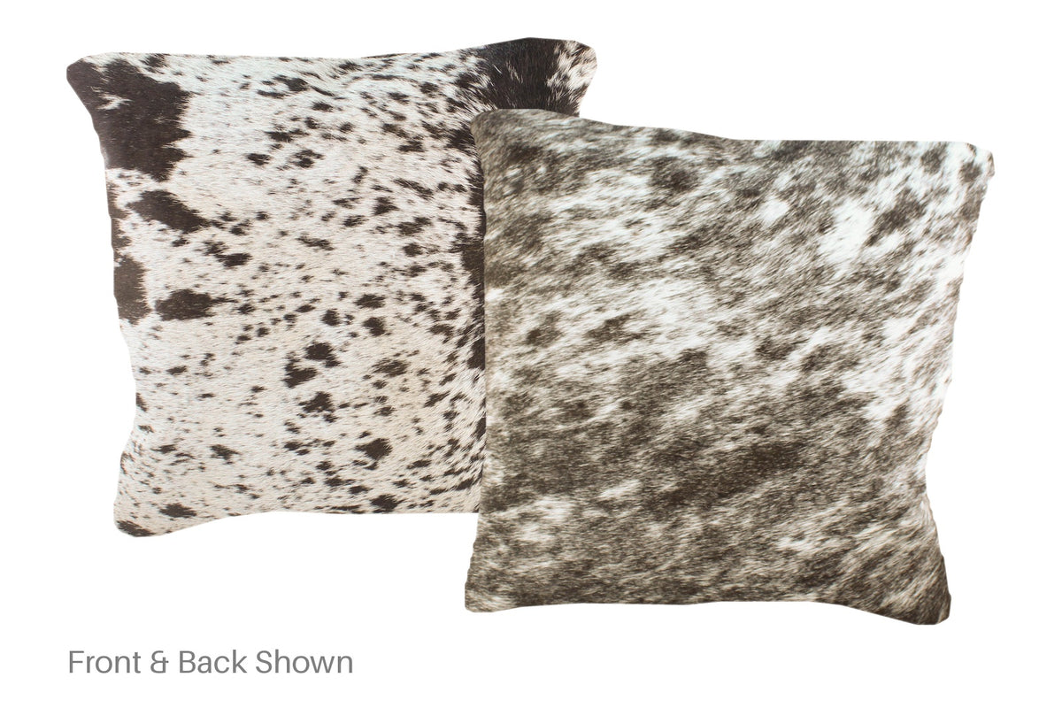 Salt and Pepper Black Cowhide Pillow #A51012