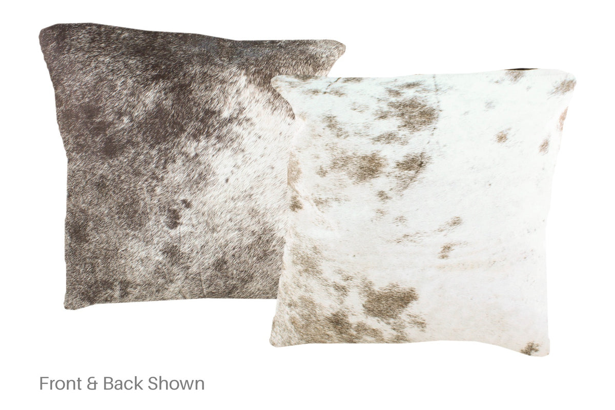 Salt and Pepper Brown Cowhide Pillow #A51020