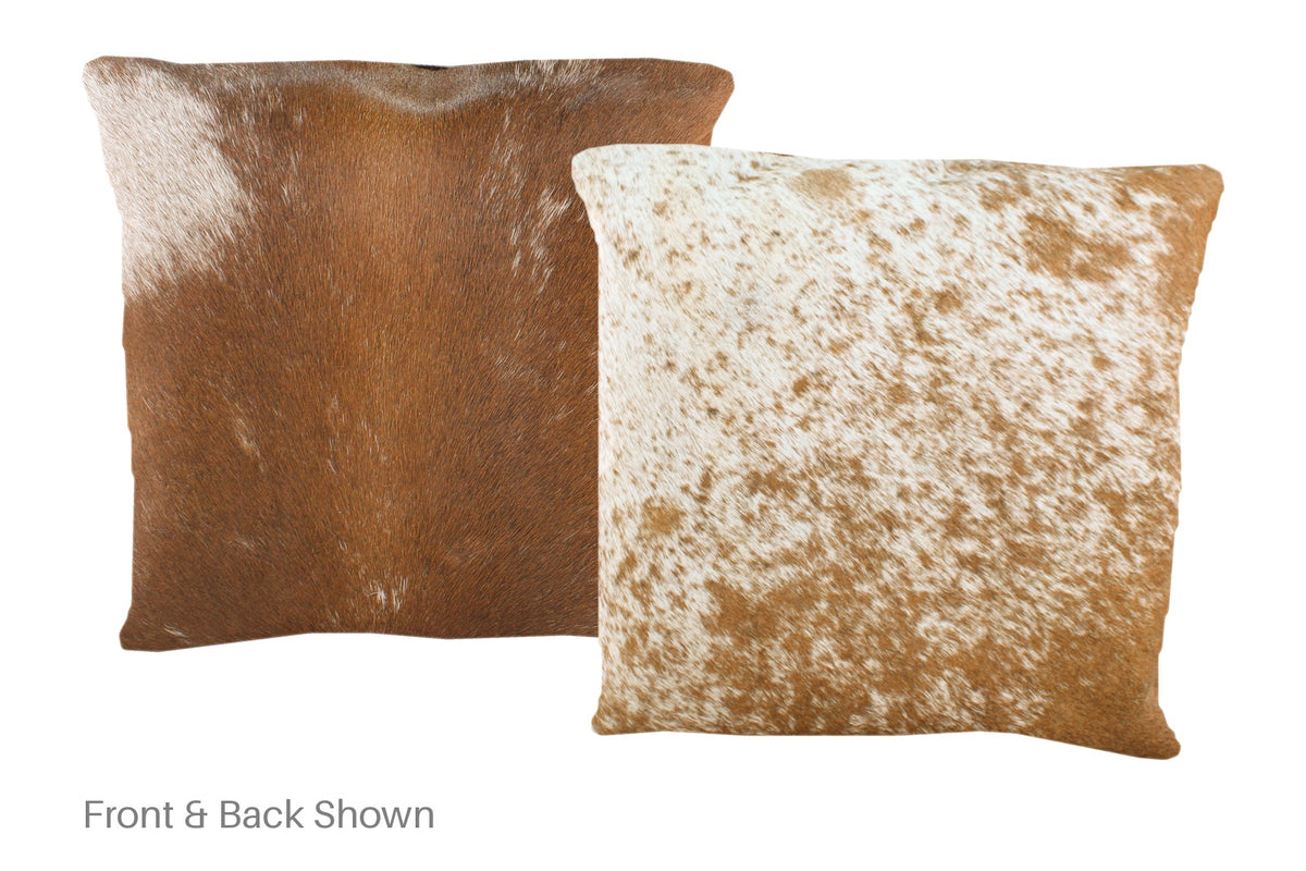 Salt and Pepper Brown Cowhide Pillow #A51026